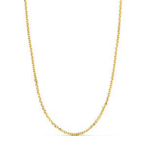 Cadena de oro 18k forzada maciza tallada de 60 cm y 2,3 mm de ancho