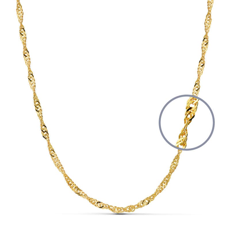 Cadena de oro 18k modelo singapur de 40 cm y 2,7 mm de ancho