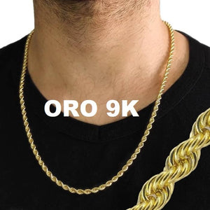 Cordón de oro 9k de 60cm de largo hueco para hombre