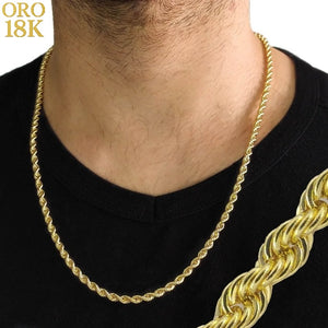 Cordón oro de ley para hombre 18k de 60cm de largo