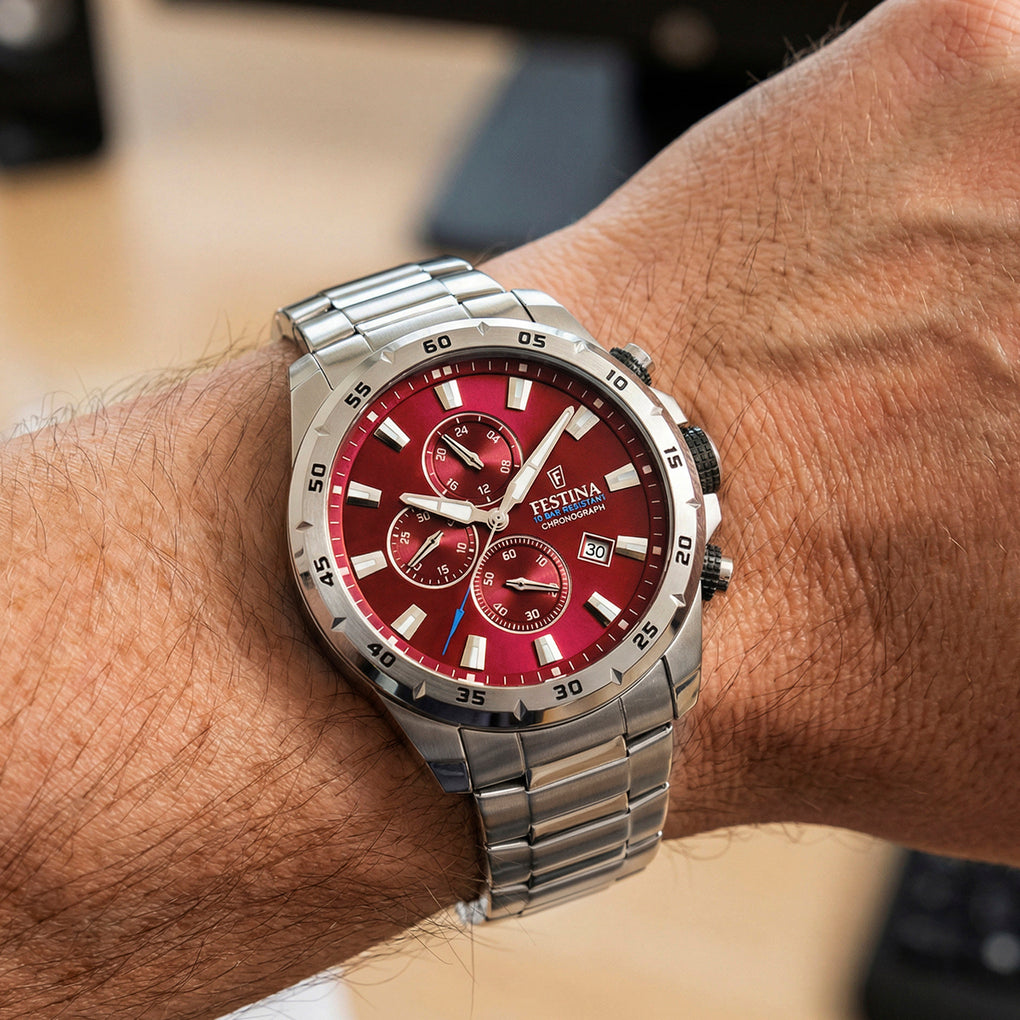 Reloj Festina Timeless Chronograph F20463/5 puesto en la muñeca