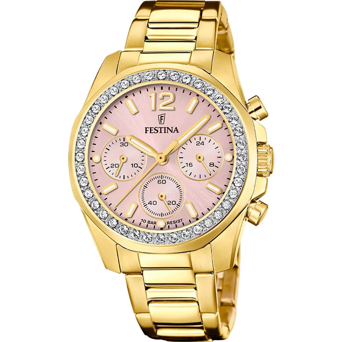 RELOJ festina de la colección rainbow para mujer esfera rosa y circonitas blancas