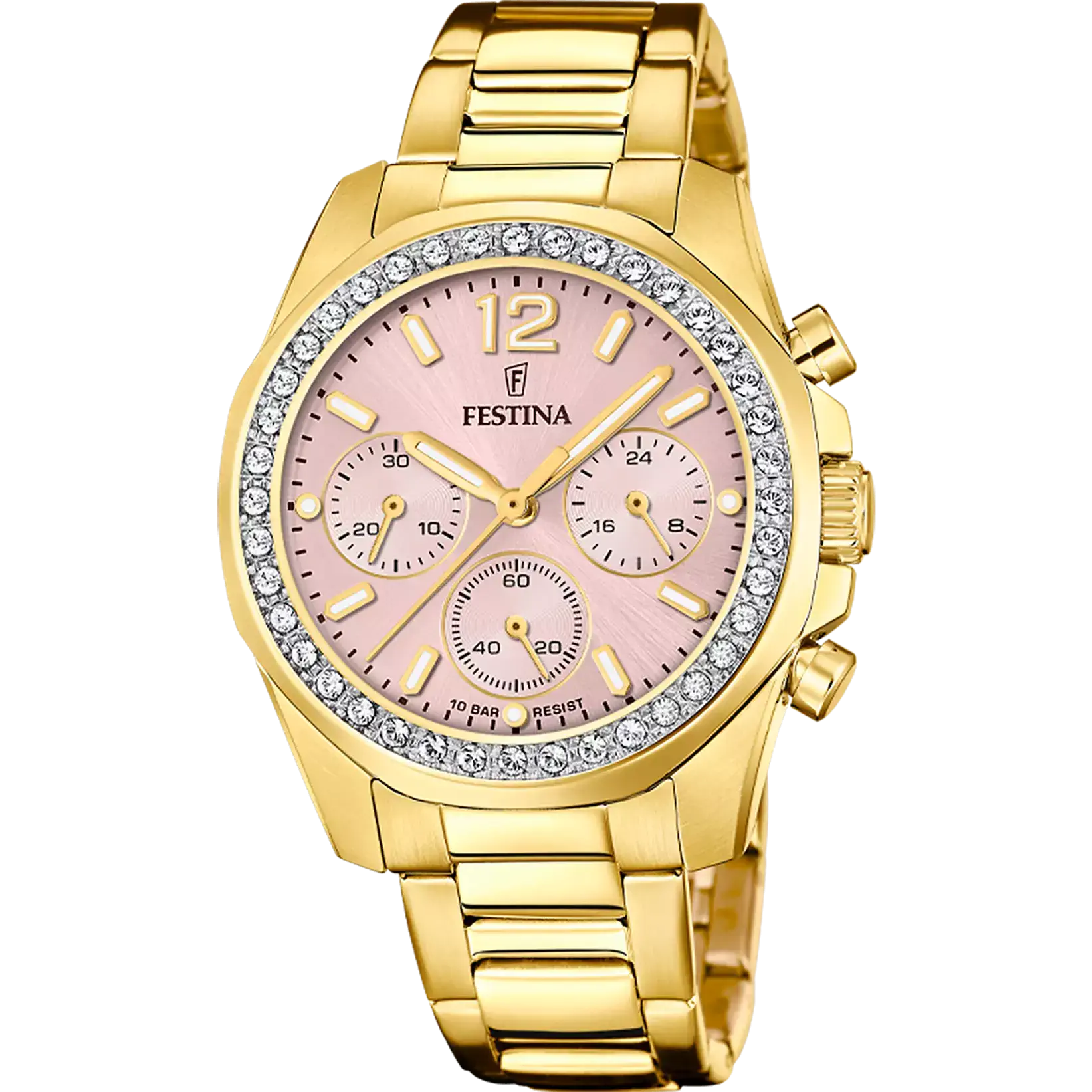 RELOJ festina de la colección rainbow para mujer esfera rosa y circonitas blancas