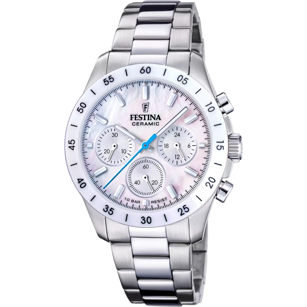 RELOJ festina con esfera en nácar y bisel de cerámica blanca