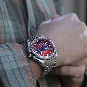 RELOJ festina chrono bike con esfera roja y bisel plateado foto