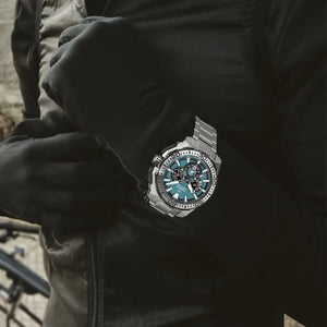 RELOJ festina chrono bike con esfera azul turquesa y bisel plateado foto