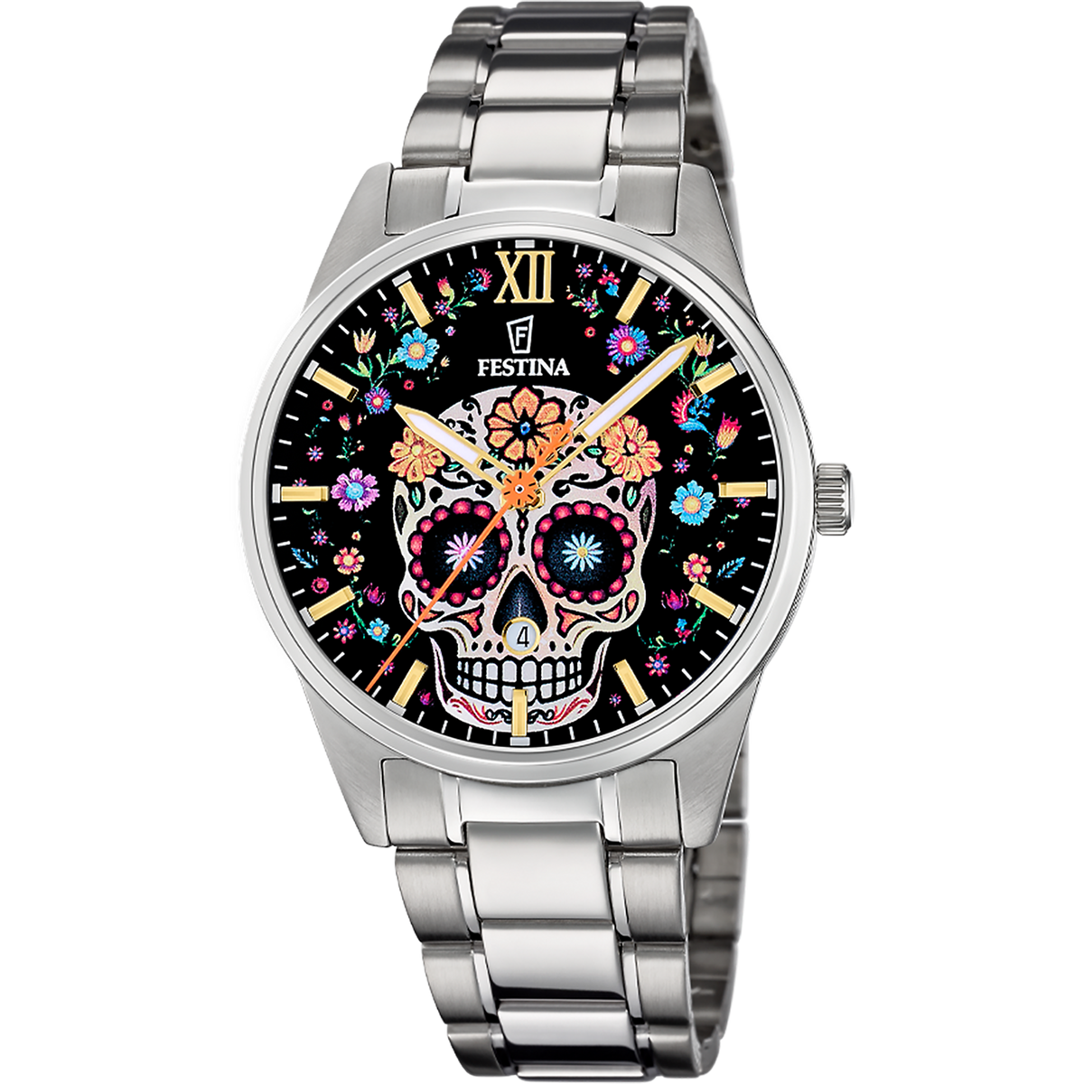 Reloj Festina Acero Clasico F20809/1 esfera Día de Muertos