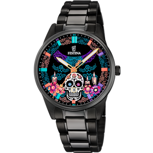 Reloj Festina Acero Clasico F20810/1 esfera Día de Muertos