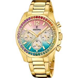 RELOJ festina de la colección rainbow para mujer esfera multicolor y circonitas de colores