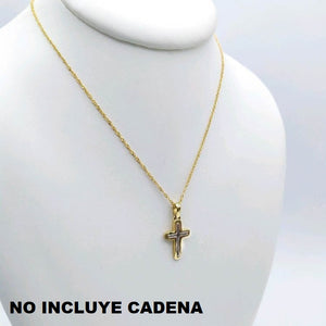 Cruz maciza oro 18k bicolor mujer PETO