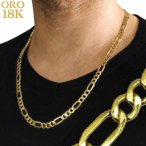 Cadena de oro de ley para hombre ancha tipo cartier 18K