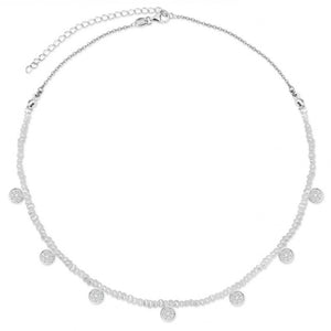Gargantilla estilo choker de plata de ley con microengaste de circonitas
