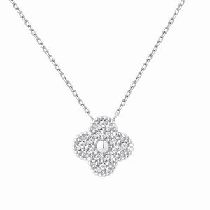 Gargantilla de plata con MINI colgante con pétalos de circonitas