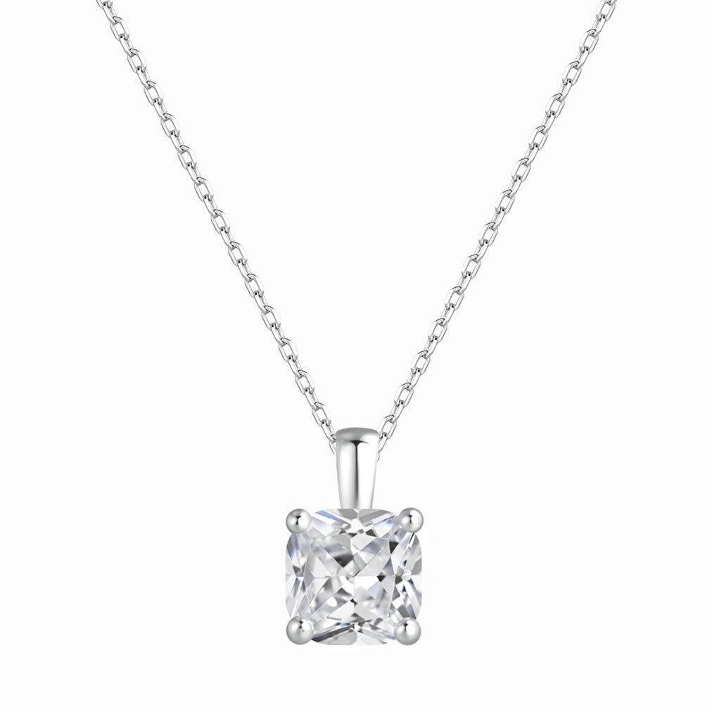 Gargantilla de plata con circonita cuadrada en garras