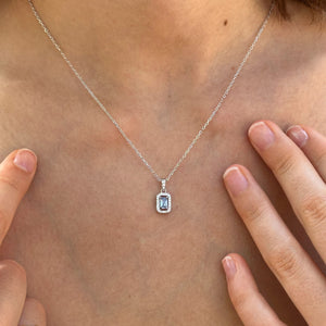 Conjunto plata circonita aguamarina square 5