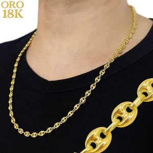 Cadena de oro de ley para hombre calabrote ancha 18K