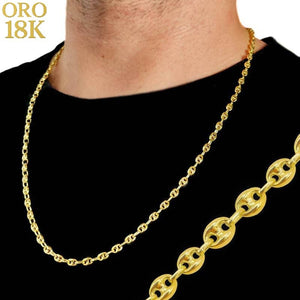 Cadena fina oro de ley para hombre calabrote