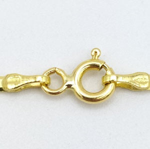 Cadena de oro 18k barbada hueca de 40 cm y 1,5 mm de ancho, cierre