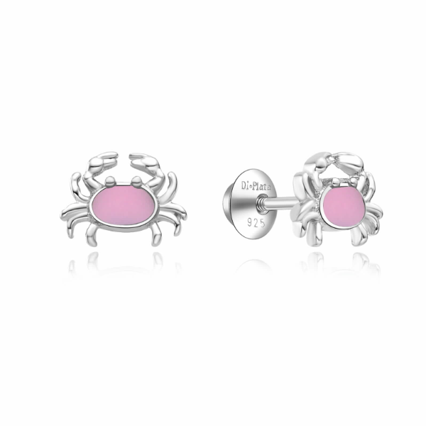 Pendientes de bebé cangrejo rosa