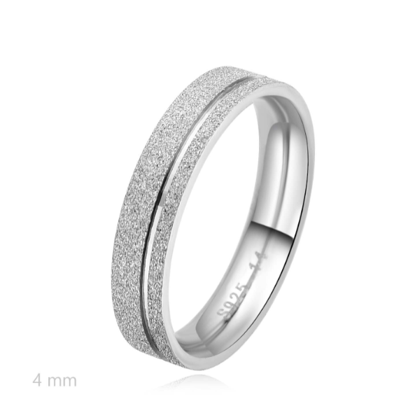 Alianza plata 925 tallada de 4 mm