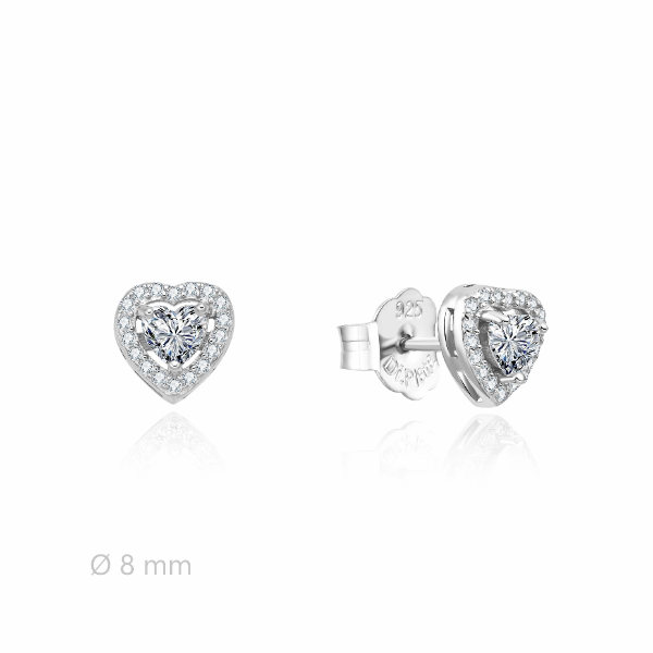 Pendientes de plata 925 microengaste con corazón