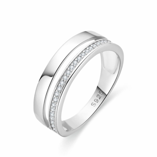 Anillo liso de plata de ley 925, tallas de la 12 a la 18