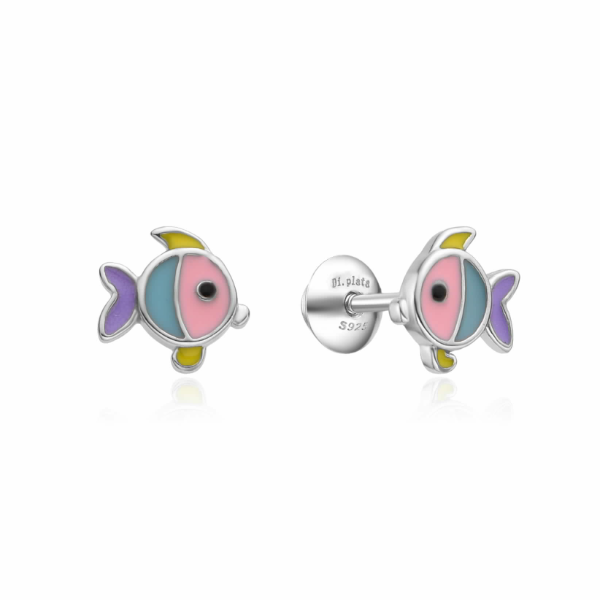 Pendientes de bebé pez multicolor