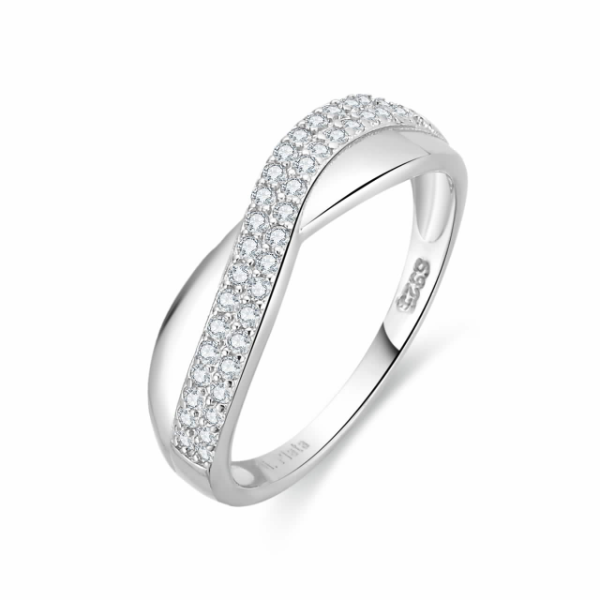Anillo de plata 925 con circonita, tallas de la 12 a la 20