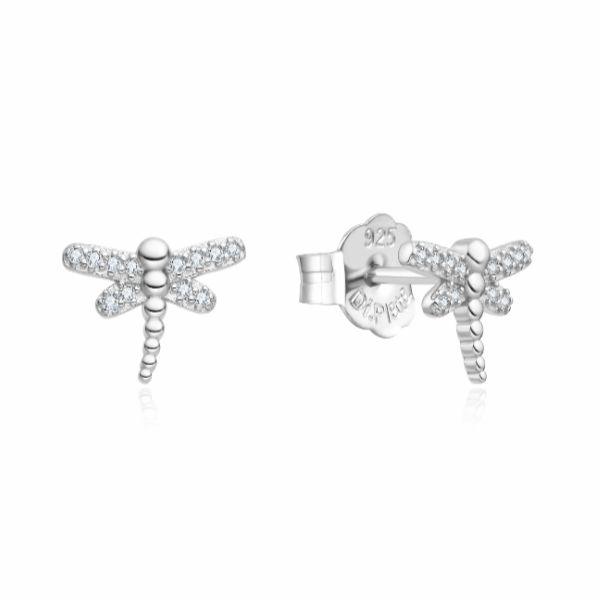 Pendientes de plata micro libélula