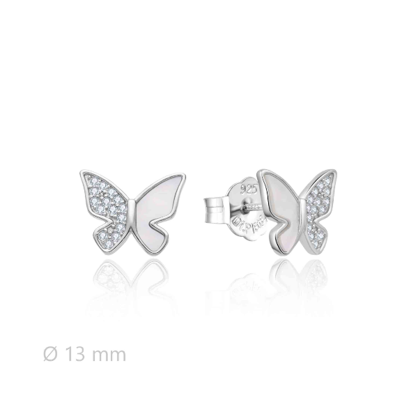 Pendientes de plata microengaste mariposa