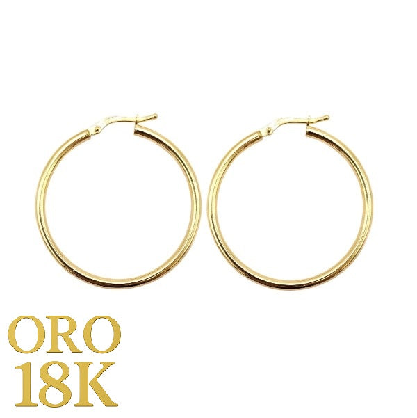 aros 18k lisos finos pequeños 2x22mm