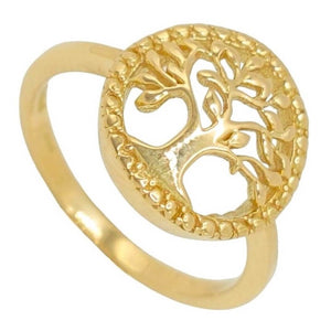 anillo de oro 18k macizo árbol de la vida