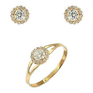 Conjunto para niña de comunión en oro 18k rosetón cierre presión