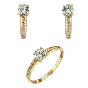 Conjunto para niña de comunión en oro 18k cierre catalán con circonitas