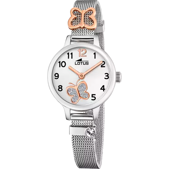 RELOJ INFANTIL LOTUS JUNIOR CON ESFERA PLATEADA MARIPOSA 18659/2