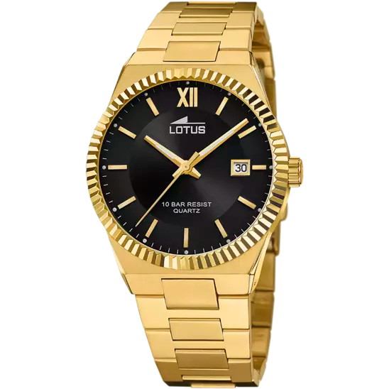 LOTUS FREEDOM GOLD BLACK WATCH 18837/3 - Joyeria Pepe Lozano