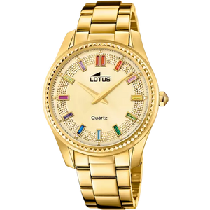 RELOJ DE MUJER LOTUS BLISS DORADO CON ESFERA CHAMPAGNE Y CIRCONITAS DE COLORES 18902/2