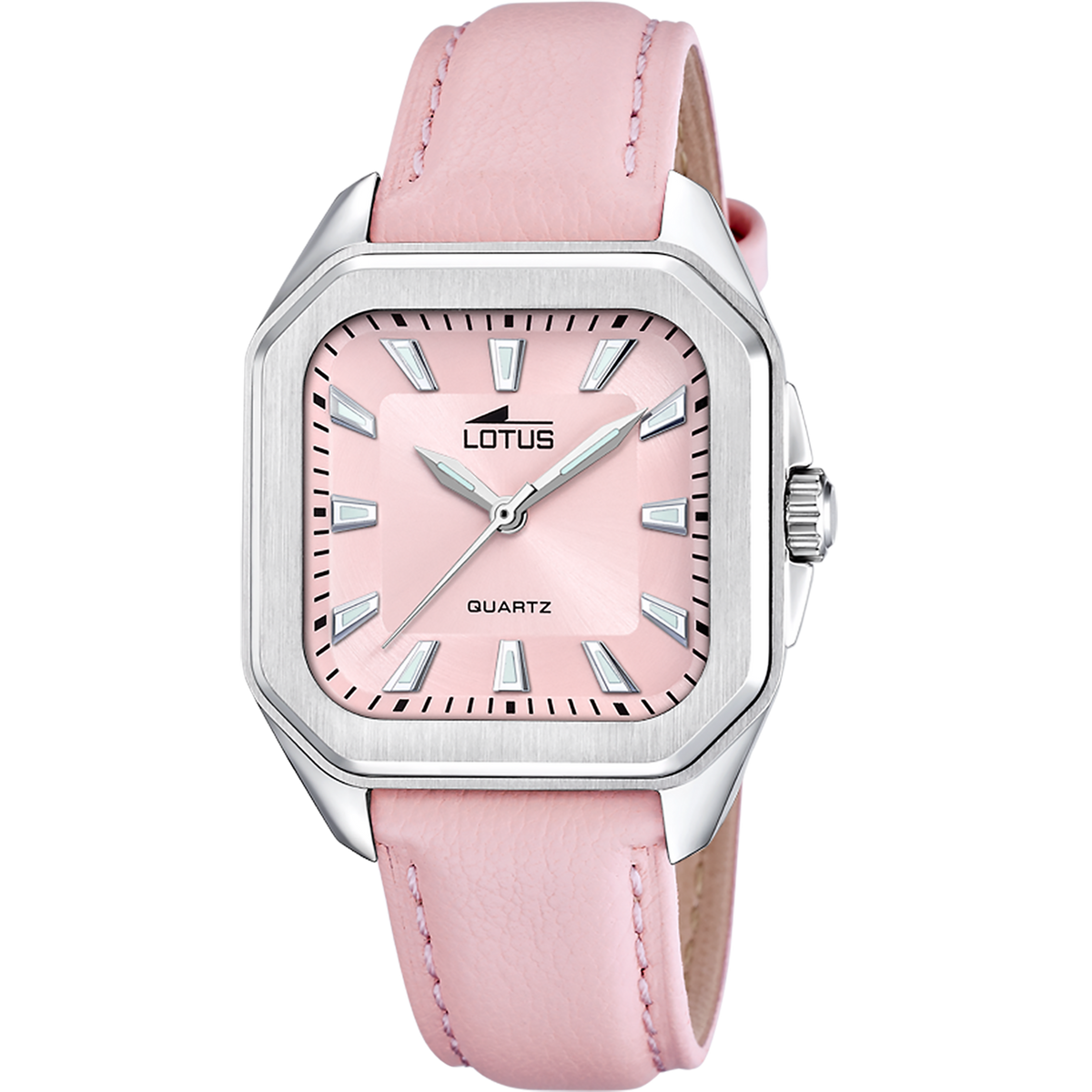 Reloj Lotus Square Series 18968/3 para mujer, esfera rosa claro, 35 mm