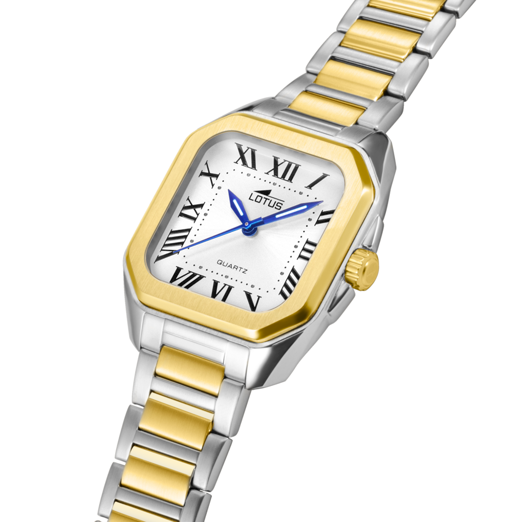 Reloj Lotus Square Series 18969/1 para mujer, esfera blanca, 35 mm, vista de detalle