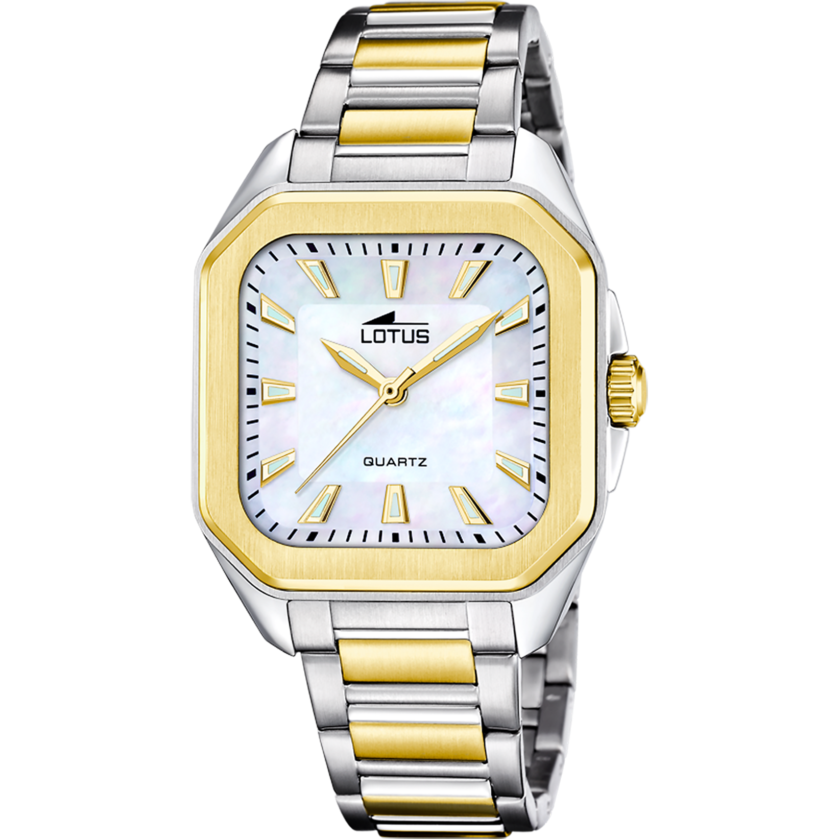 Reloj Lotus Square Series 18969/2 para mujer, esfera nácar, 35 mm