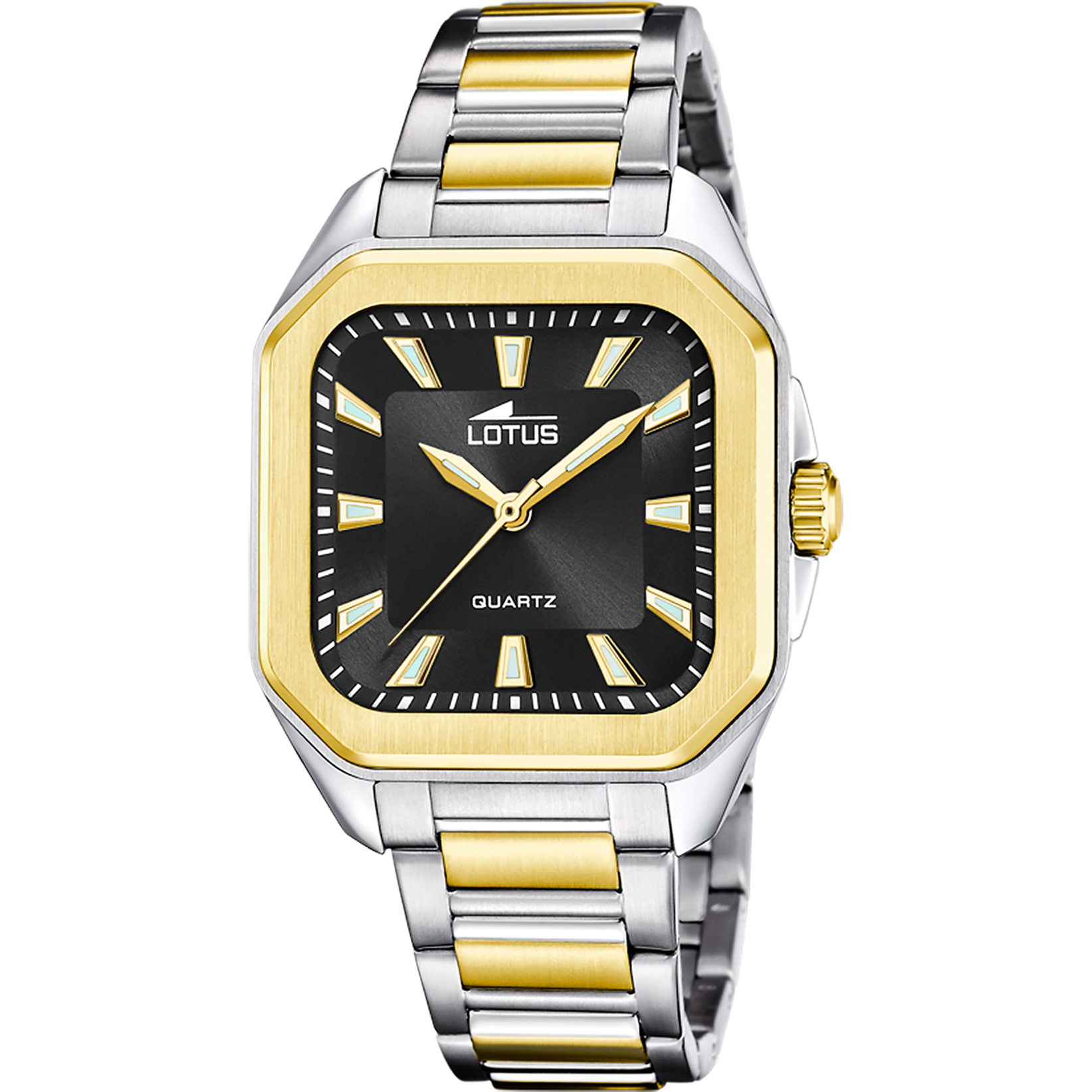 Reloj Lotus Square Series 18969/3 para mujer, esfera negra, 35 mm