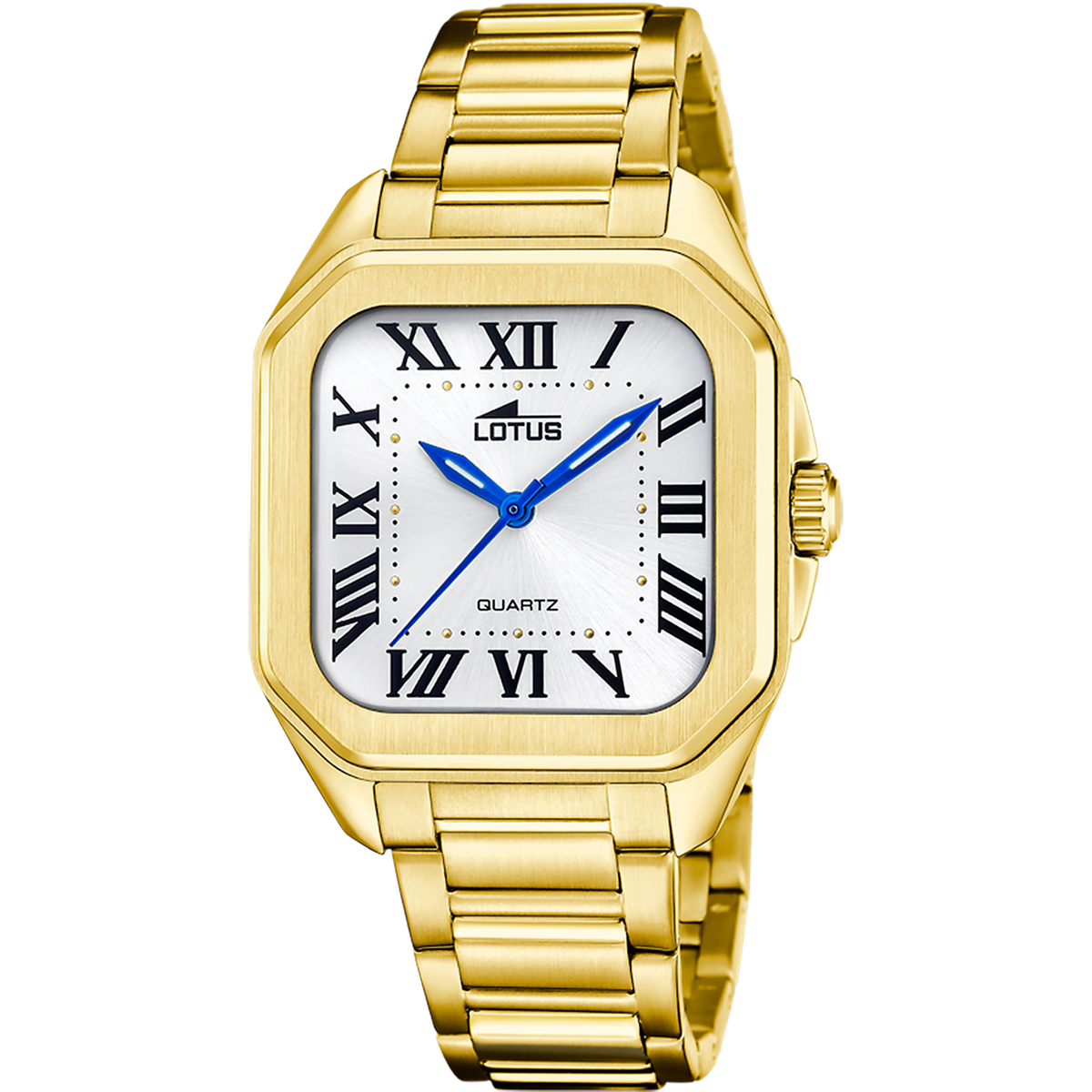 Reloj Lotus Square Series 18970/1 para mujer, esfera blanca, 35 mm