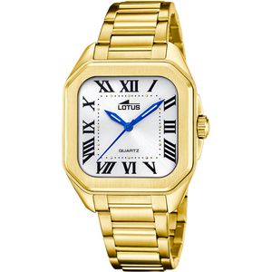 Reloj Lotus Square Series 18970/1 para mujer, esfera blanca, 35 mm