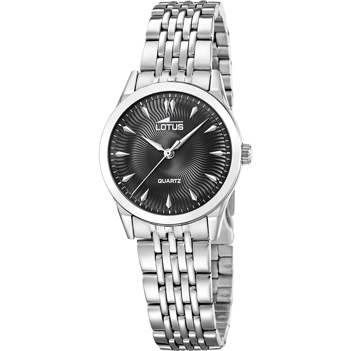 Reloj Lotus Classic Steel 19058/6 para mujer, esfera negra, 30.5 mm