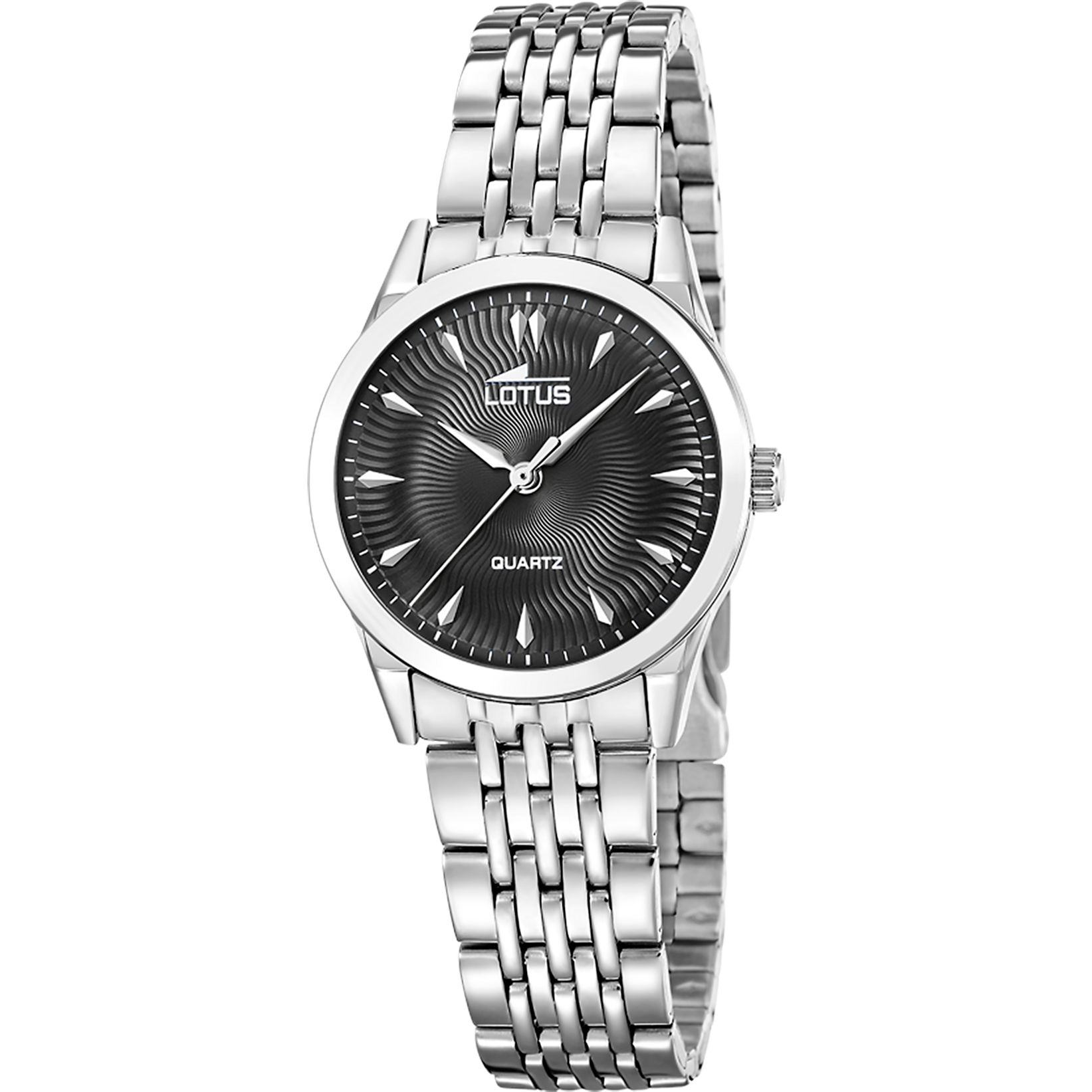 Reloj Lotus Classic Steel 19058/6 para mujer, esfera negra, 30.5 mm