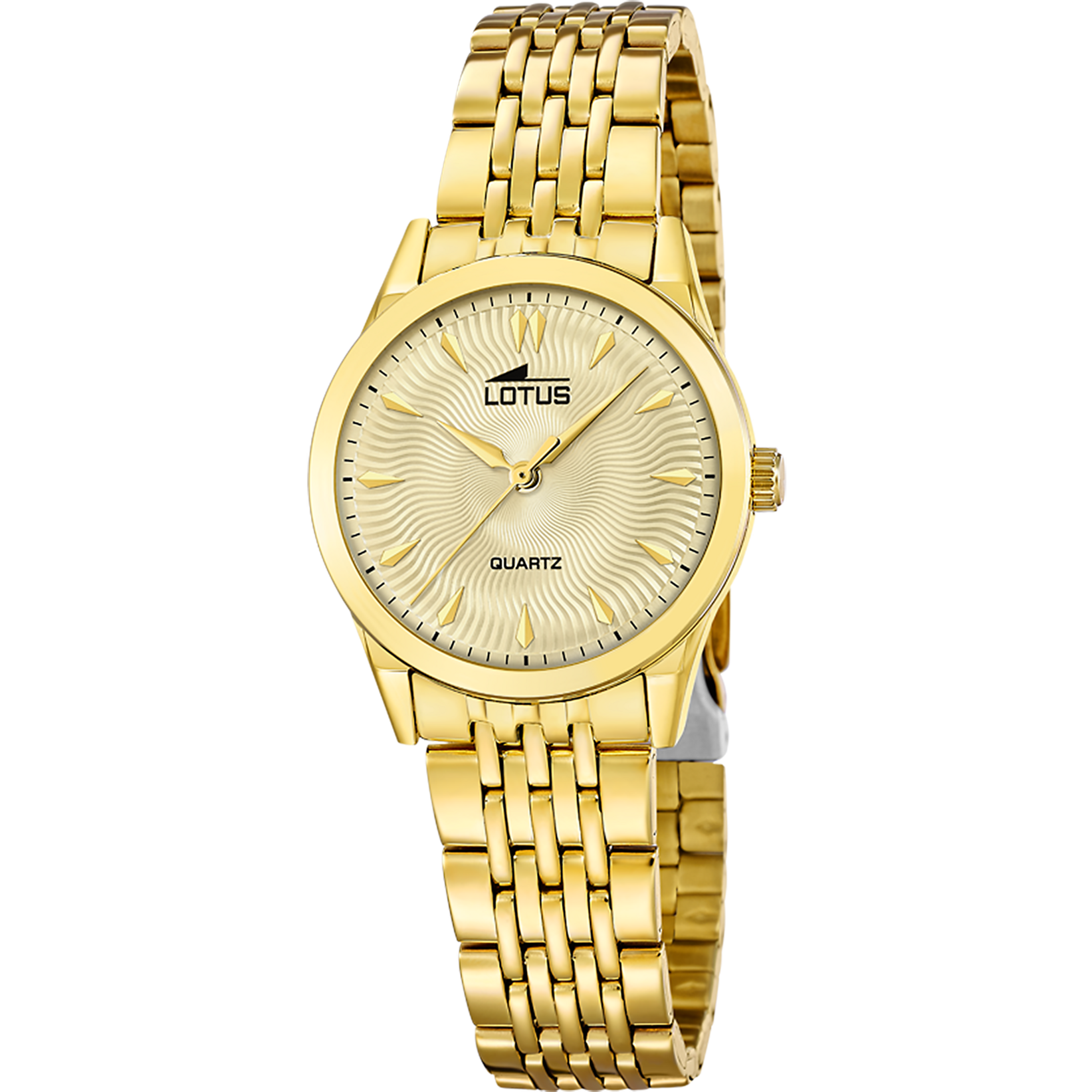 Reloj Lotus Classic Steel 19059/2 para mujer, esfera dorada, 30.5 mm