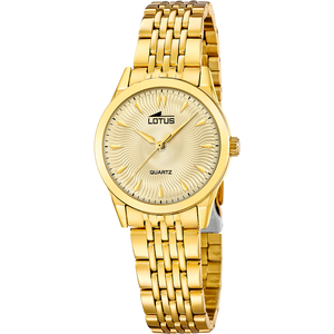 Reloj Lotus Classic Steel 19059/2 para mujer, esfera dorada, 30.5 mm