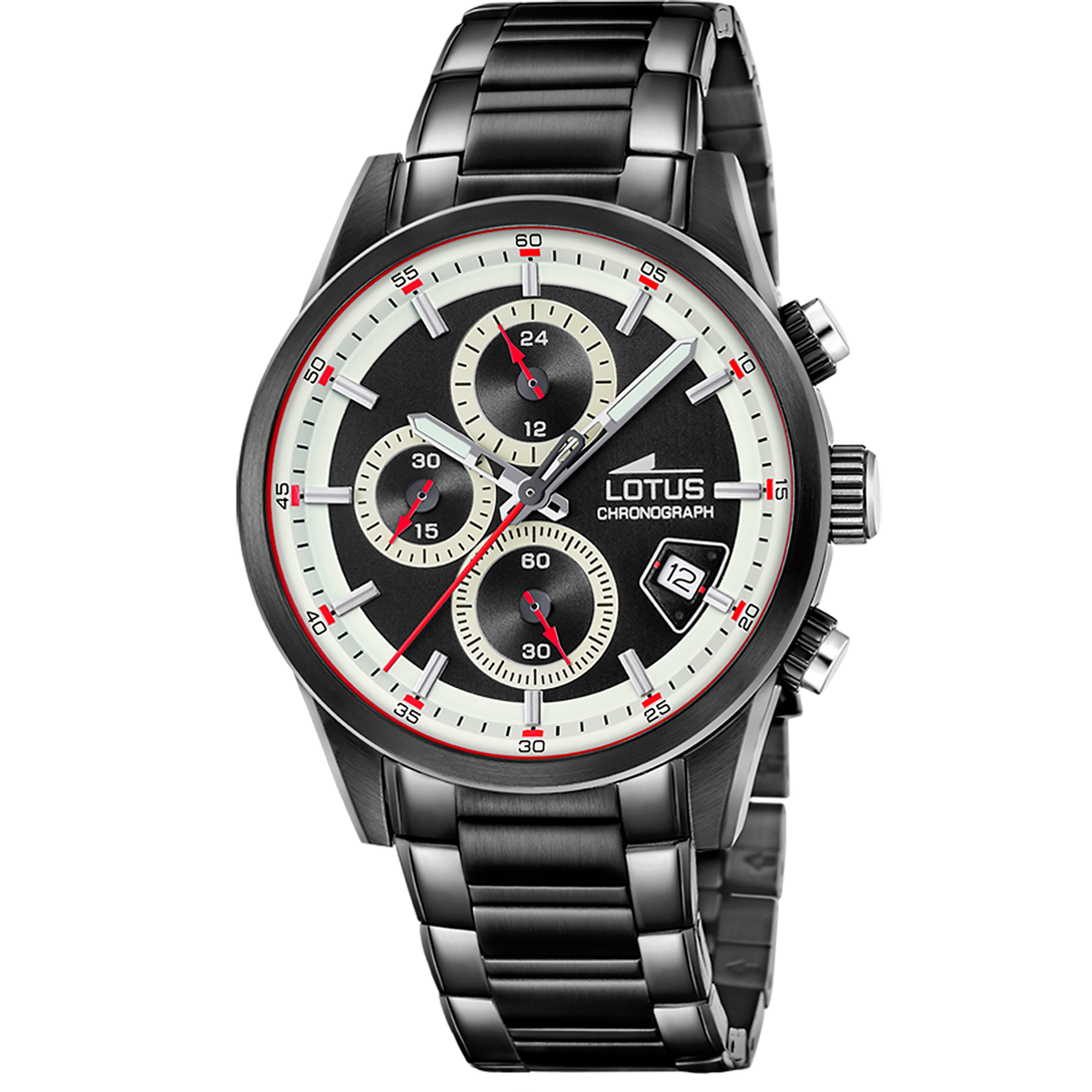 Reloj Lotus Pulse 19088/1 para hombre, esfera negra, 41 mm