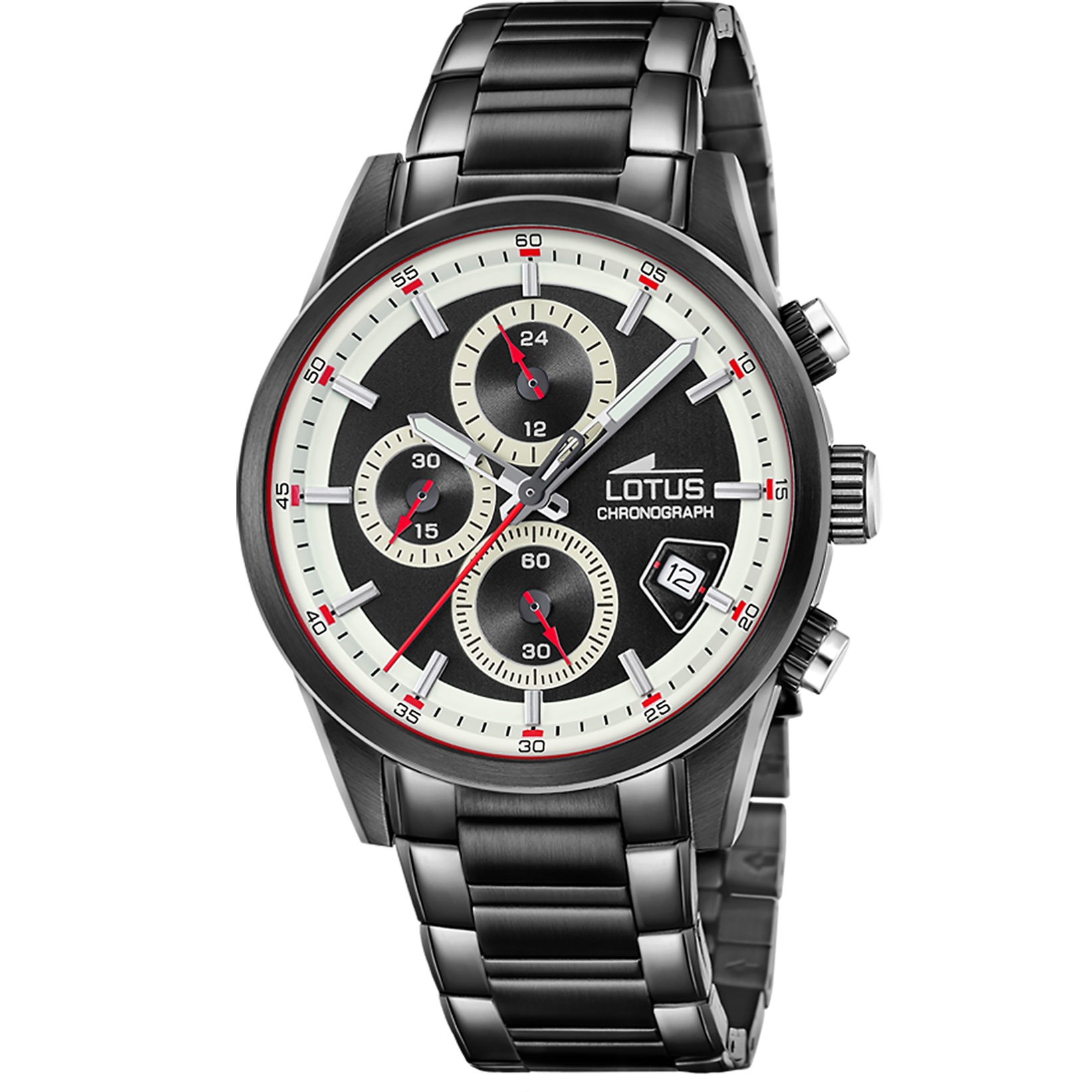 Reloj Lotus Pulse 19088/1 para hombre, esfera negra, 41 mm