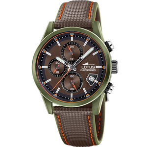 Reloj Lotus Pulse 19091/2 para hombre, esfera marrón, 41 mm